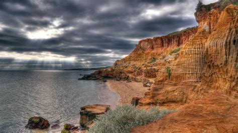 Beautiful Cliff On Seashore Hdr Wallpaper Nature And Landscape