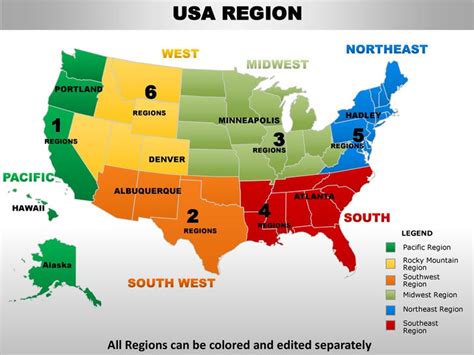 Usa Midwest Region Country Editable Powerpoint Maps With States And C