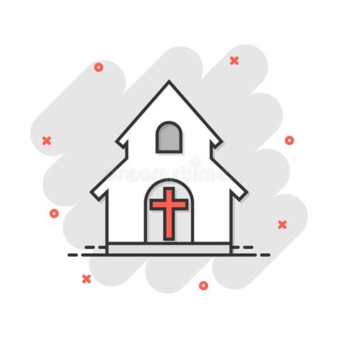 Vector Cartoon Church Sanctuary Icon In Comic Style Chapel Sign