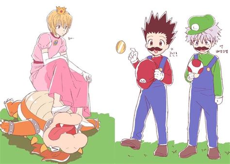 Princess Kurapika And Mario Gon With Luigi Killua Hunterxhunter Killua Hisoka Hunter X
