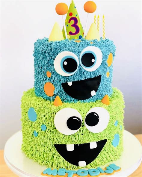 Pin By Cindy Sewsew On Cakes Monster Birthday Cakes Monster 1st