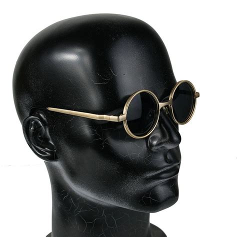 Hi Tek Alexander Round Metal Frame Ozzy Osbourne Styel Etsy Steampunk Sunglasses Gold
