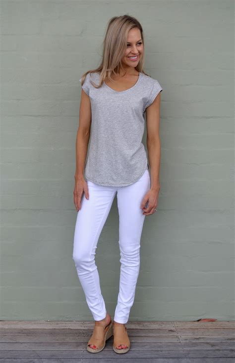 Cap Sleeve T Shirt Womens Light Grey Marl Organic Cotton Cap Sleeve