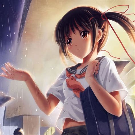 Girl Students Rain Tap To See More Cute Anime Wallpapers Mobile9 Anime School Girl