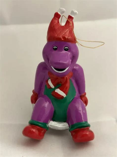 Barney The Dinosaur Sledding With Hat Christmas Ornament Kurt Adler