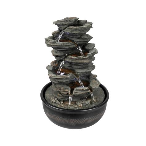 Watnature Rockery Indoor Tabletop Fountain With Led Lights 157in 6