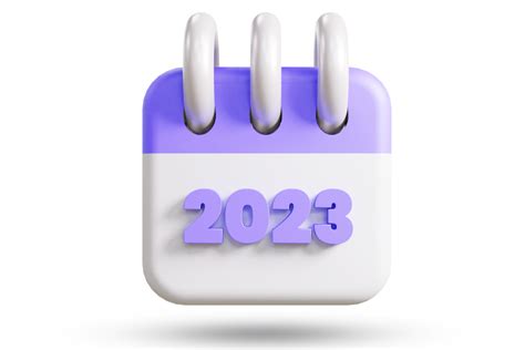 2023 Year Calendar With 3d Render 11964955 Png