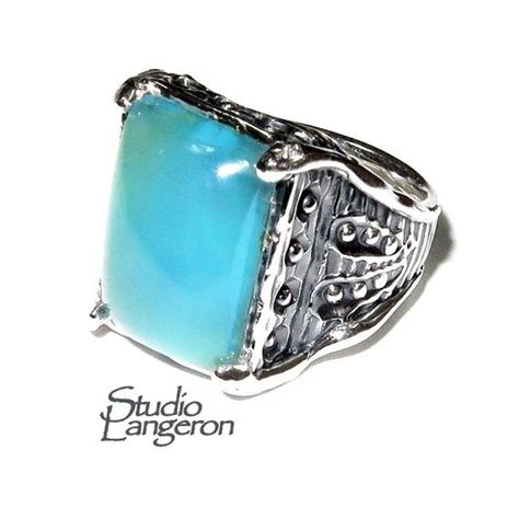 Blue Chalcedony Ring 925 Sterling Silver Size 5 Handmade Etsy Israel