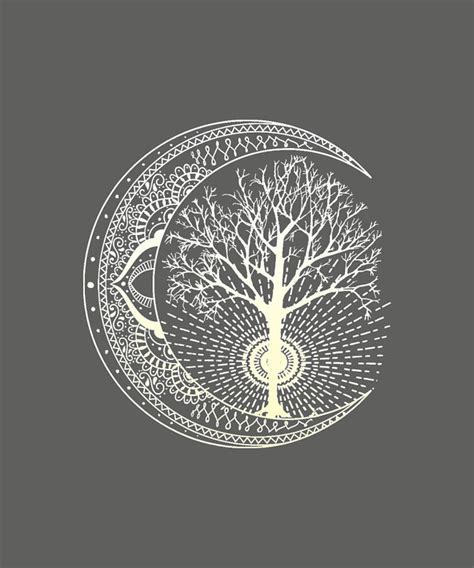 Mandala Moon Tree Of Life Tattoo Style Digital Art By Tinh Tran Le