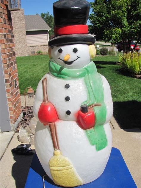 38" Empire Snowman Carrot Nose Xmas Blowmold Light UP Plastic Ou