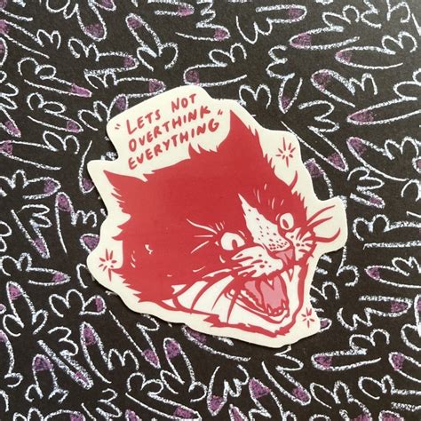 Jual Lets Not Overthink Everything Sticker Stiker Red Indonesia