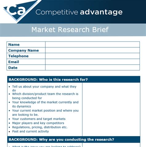 Research Brief Template Range Of Research Methods