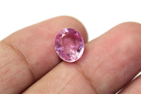Aaa Synthetic Lab Created Pink Sapphire Faceted Oval Etsy Uk