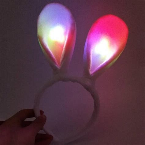 New Bunny Ears Led Flashing Headband Rabbit Ears Blinking Hairband