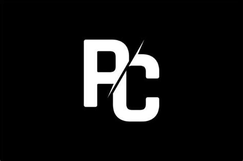Monogram PC Logo Design Graphic By Greenlines Studios Creative