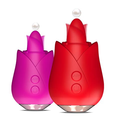 2022 New Clitoral Adult Women Sex Toy Rose Red Shape Vibrator Silicone Clit Licking Vibrator