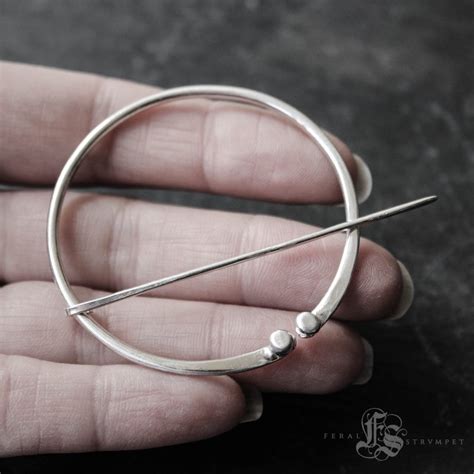 Shawl Pin Of Hand Forged Sterling Silver Adorned With Etsy Silver