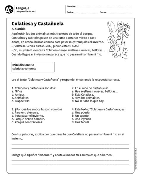 Colatiesa Y Castañuela” Data Recalc Dims Comprensión Lectora