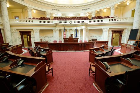 Senate Chamber Inside State Capitol Government Building Boise Idaho Usa
