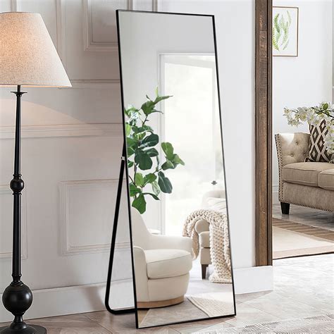 Buy Neutype Full Length Standing Floor Mirror With Aluminum Alloy Thin Frame Black 65 X 22