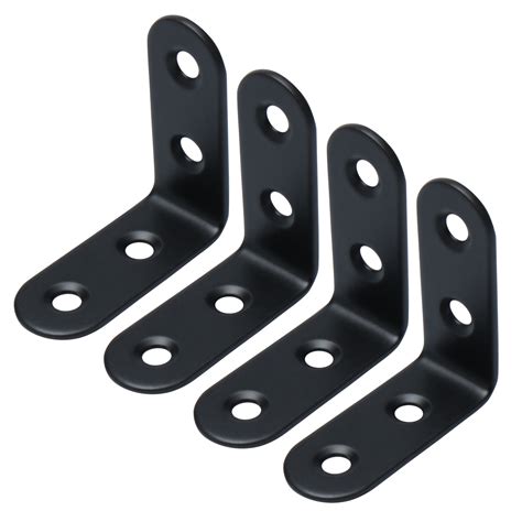 Unique Bargains 50 X 50mm Angle Bracket Stainless Steel Black L Shaped