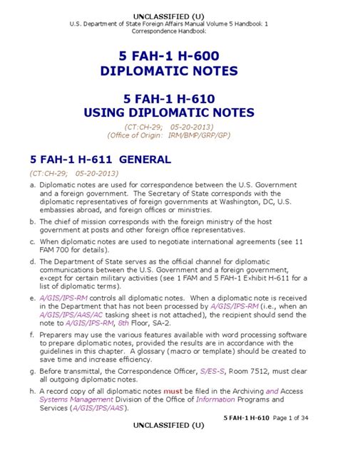 Using Diplomatic Notes Diplomatic Rank Ambassador