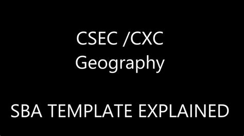 Csec Cxc Geography Sba Template Guide Youtube