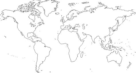 Blank World Map Large Clip Art At Vector