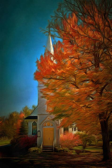 Autumn Church Digital Art Photograph By Jeff Folger Fine Art America