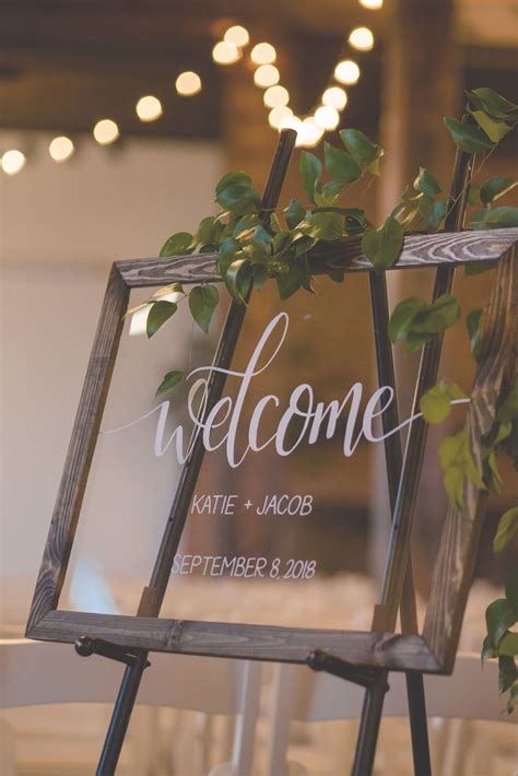 Glass Wedding Welcome Sign