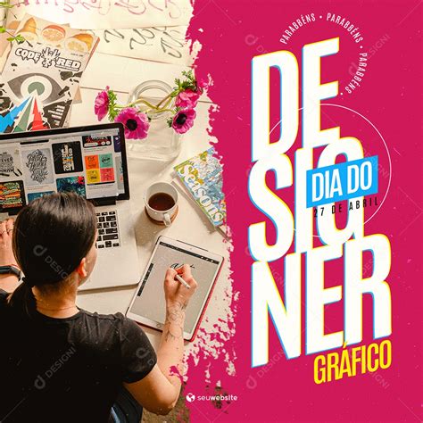 Social Media Dia Do Designer Gráfico 27 De Abril PSD Editavel download