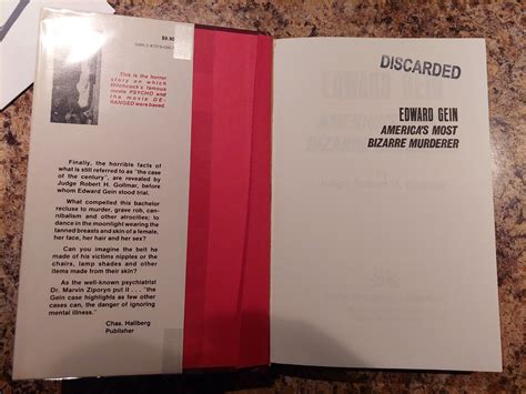 America's Most Bizarre Murderer Edward Gein by Robert Gollmar 1982 HC