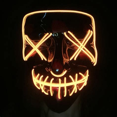 Ce Rohs High Brightness Halloween Light Up Neon Led Mask Concert Scary