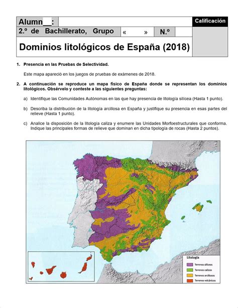 Lyceo Hispánico Ejercicio Práctico De Geografía De España Nº 4