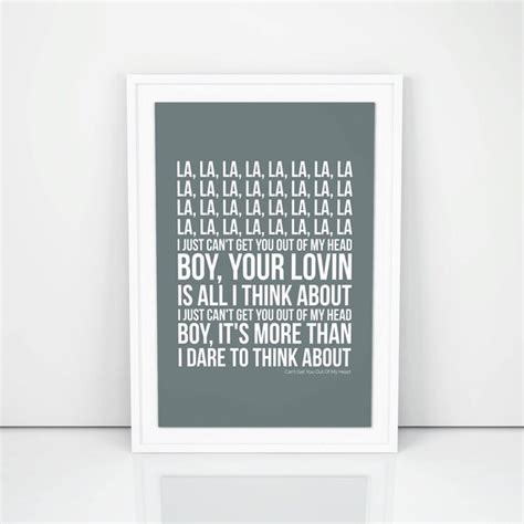 Kylie Cant Get You Out Of My Head Lyrics Poster Print