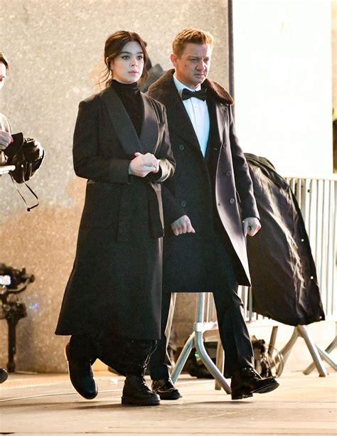 HAILEE STIENFELD And Jeremy Renner On The Set Of Hawkeye In New York 12