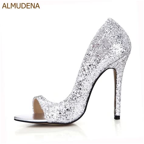 Almudena Bling Bling Sequined Dress Shoes Thin High Heel Sparkling