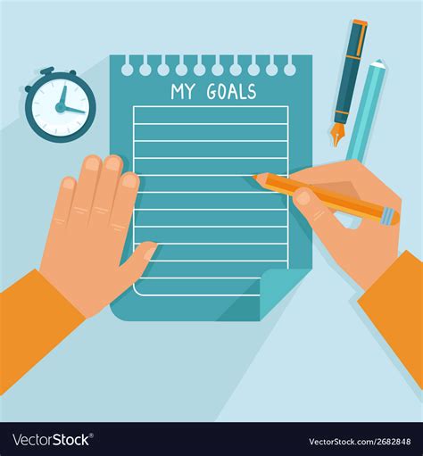 Personal Goals List In Flat Style Royalty Free Vector Image