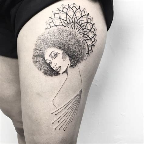 ·afro Girl Tattoo· By Ynnopya Afro Tattoo African Queen Tattoo