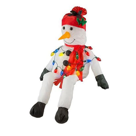 This snowman is ready to play with a snowball in his hand and wants to join in the festivities! Stuffable Lighted Santa Claus or Snowman Decoration ...
