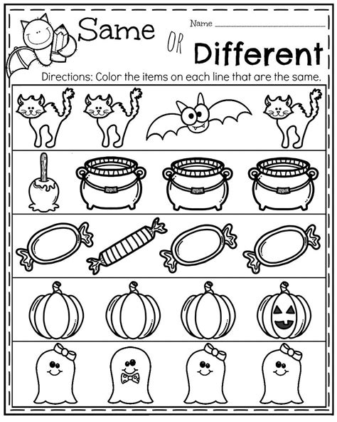 Worksheets Same And Different 101 Activity