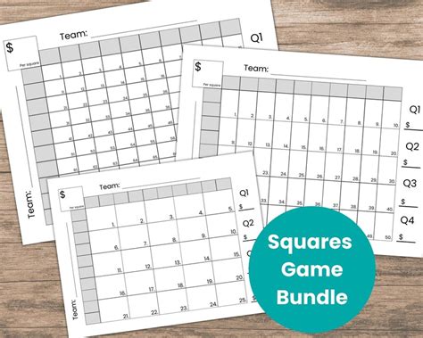 Squares Game Blank Template Bundle Including 100 Squares Grid Etsy