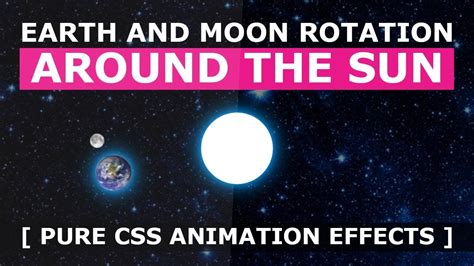 Earth And Moon Rotation Around The Sun Pure Css Animation Effects