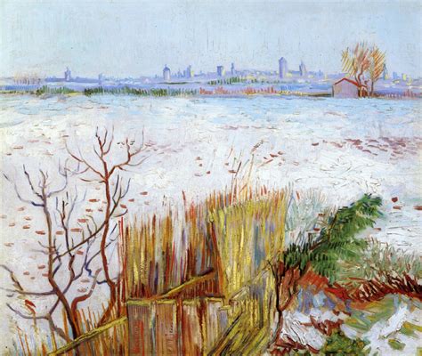 Snowy Landscape With Arles In The Background Vincent Van Gogh Wikiart Org