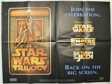 Star Wars Trilogy 1997 Special Edition Quad Poster Original Cinema