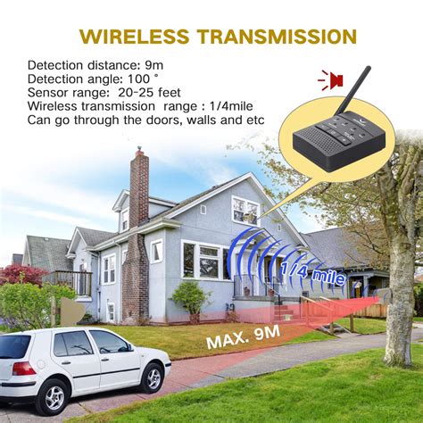 The extra alert sensor detects motion up to 40ft/12m away with a weatherproof design for monitoring driveways and other outdoor personal security keychain alarm. Mua 1/2 Mile Hosmart Rechargeable Driveway Alarm Wireless ...