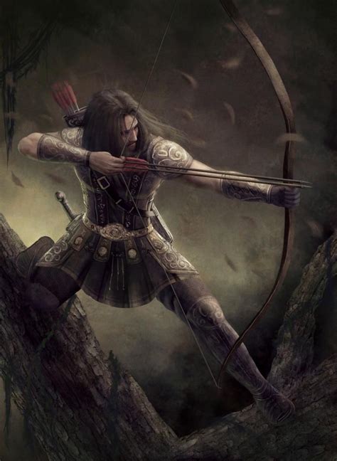Archer Double Arrow Art Fantasy Warrior Fantasy Artwork