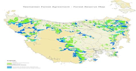 Tasmanian Forests Agreement Reserves Map · Existing Formal Reserves State Forest Forest