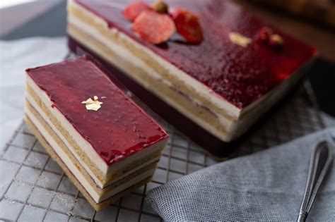 Raspberry Passion Cake Slice Bon Ton Bakery