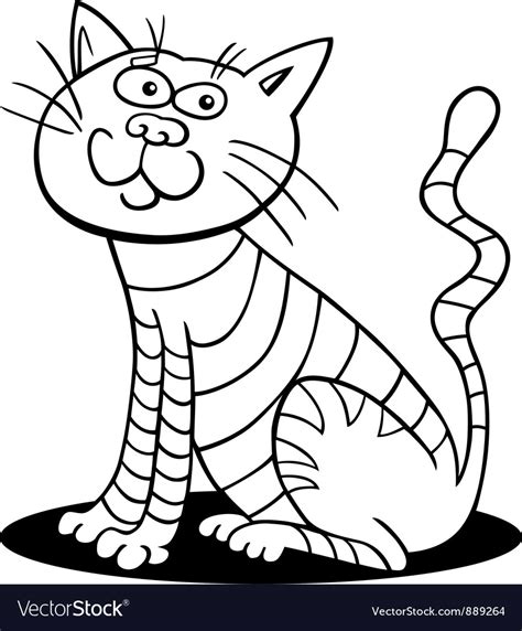 Cartoon Cat Coloring Page - 304+ SVG File for Cricut